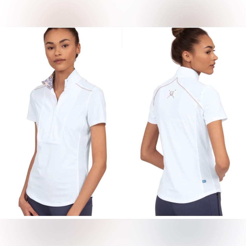 White Fitted Polo Button Down Shirt